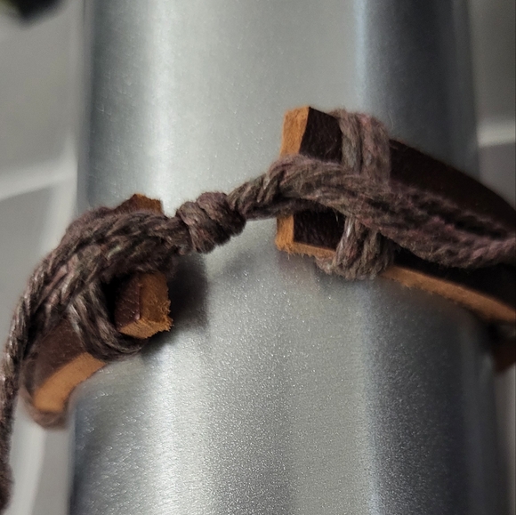 New Unisex Razor blade Leather Bracelet - Picture 3 of 5